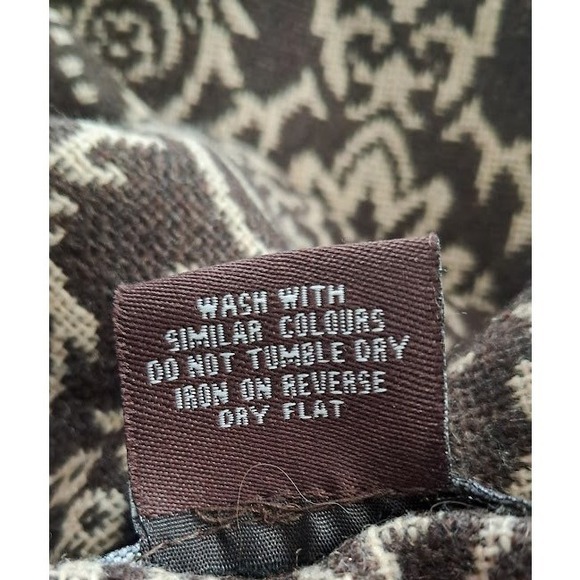 Anthropologie LUII S/M Brown Damask Swing Coat Tapestry‎ Wool Blend 3/4 Sleeve - Picture 9 of 9